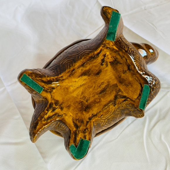 1970s Ceramic Tortoise  Turtle Art Pottery Trinket Box - Picture 8 of 8